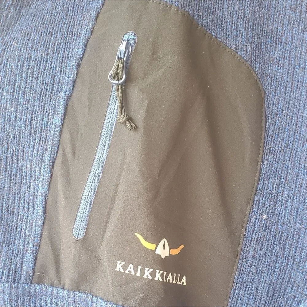Mens Blue Kaikkialla Wool Zip up Jacket